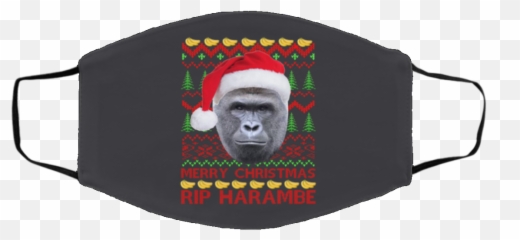 Rip Harambe Merry Ugly Christmas Face - Louis Vuitton Face Mask For Sale In Us Emoji,Harambe Emoji