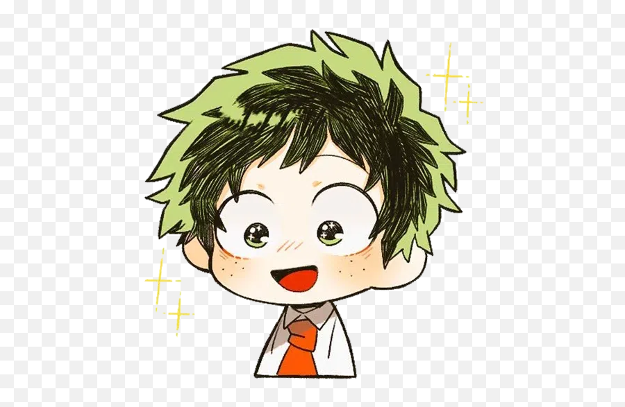 Mha Deku Sticker Pack - Stickers Cloud Emoji,Eyebrow Emotions Clipart Black