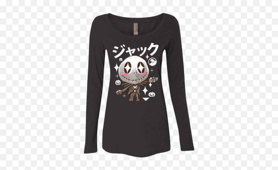 Womenu0027s Triblend Long Sleeve Shirts U2013 Pop Up Tee Emoji,Skeleton Emoticon Facebook