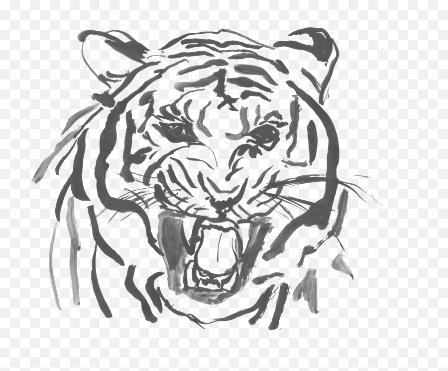 Savage Drawing Tiger - Siberian Tiger Clipart Full Size Emoji,Heart Roating Emoji