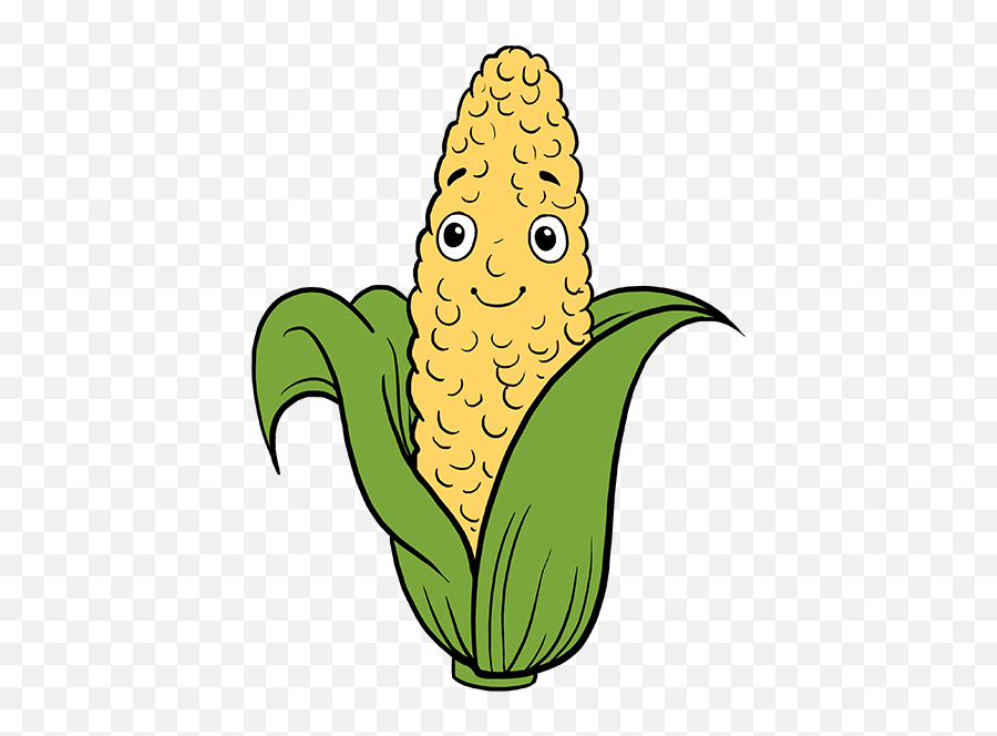 How To Draw A Corn Cob - Really Easy Drawing Tutorial Corn On The Cob Easy To Draw Emoji,Corn Cob Emoji