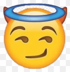 Emoji Halo Horns Apple Iphone Sticker - Background Angel Emoji Transparent,Halo Emoji