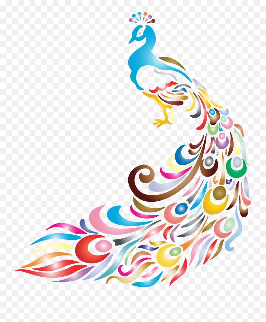 Clipart Chromatic Peacock 2 No - Transparent Background Unique Clipart Emoji,Peacock Emoji