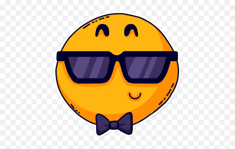Smiley Stickers - Live Wa Stickers Happy Emoji,Blue Bow Emoticon