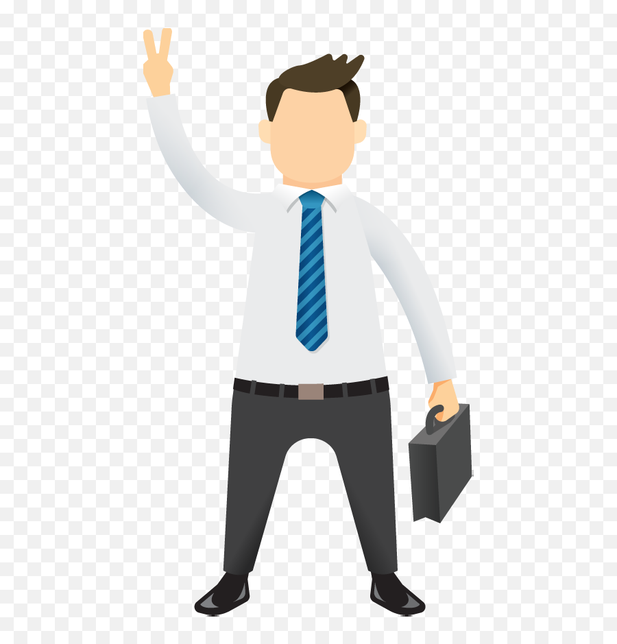 Cartoon Person Waving Png Clipart - Cartoon Man Waving Png Emoji,Businessman Emoji