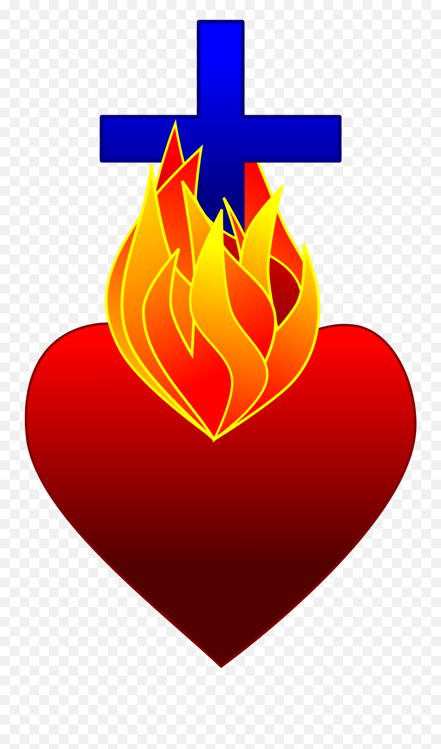Fire Cliparthot Of Sacred And - Catholic Heart On Fire Clipart Hearts On Fire Emoji,Fire Outline Emoji