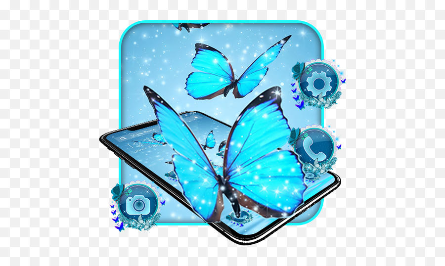 Blue Fantasy Butterfly Theme - Apps On Google Play Hd Butterfly Emoji,Purplebutterfly Emojis