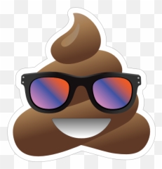 Colorful Sunglasses Poop Emoji Sticker - Poop Emoji With Sunglasses,Colorful Emojis For Printing