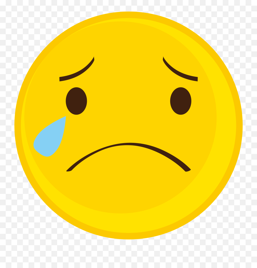 Yellow Smiley - Sad And Tearful Clipart Free Download Smiley Sad Clipart Emoji,Happy Crying Emoji