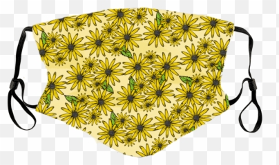 Black Eyed Susan Pattern Face Mask Emoji,The Scream Part Blue Emoticon Facebook