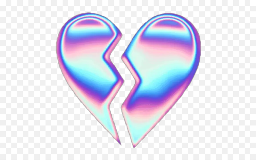 Holographic 5 - Aesthetic Broken Heart Sticker Emoji,Holo Emoji