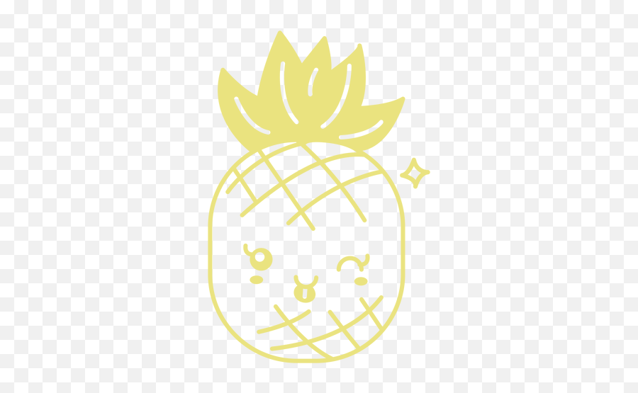 Smiley Cute Pineapple Flat - Happy Emoji,Pineapple Emoticon