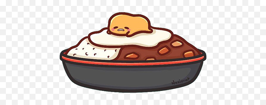 Gudetama Curry Sanrio Egg Sticker By Cottonyeni - Pie Emoji,Curry Emoji