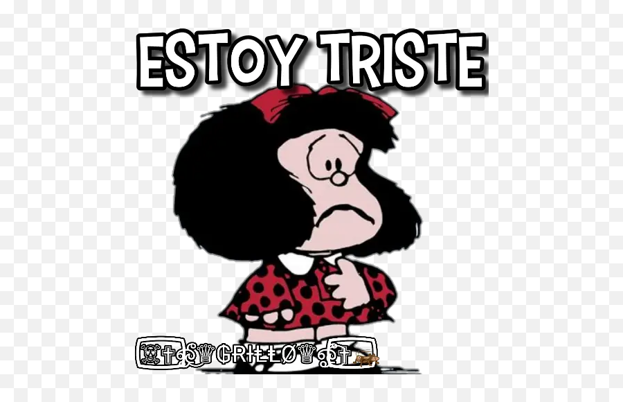 Mafalda Con Frases Stickers Para Whatsapp - Mafalda Triste Emoji,Emoticon Llorando Para Facebook