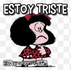 Mafalda Con Frases Stickers Para Whatsapp - Mafalda Triste Emoji,Emoticon Llorando Para Facebook