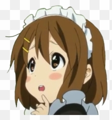 Yui Sticker By Mona China Kawaii - Mona De Anime Pensando Emoji,Anime Girl Thinking Emoji