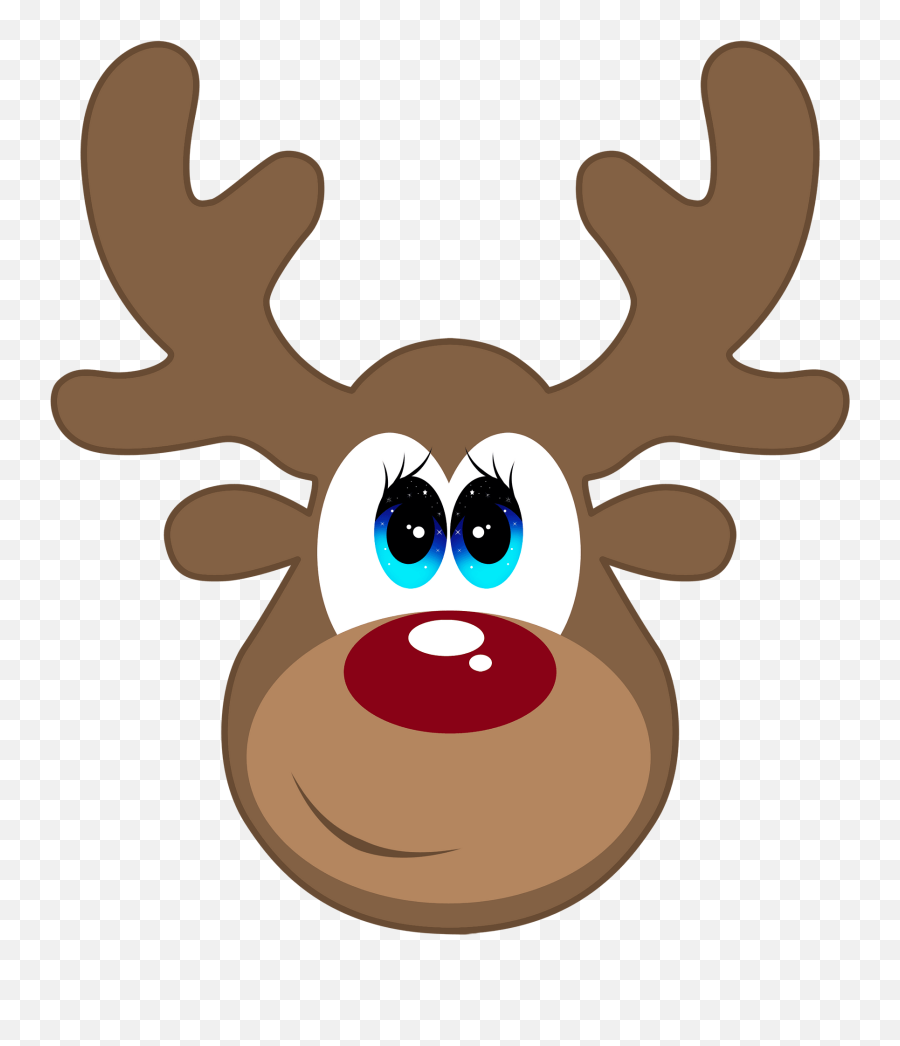 Cartoon Deer Face Clipart - Clipart Reindeer Head Emoji,Deer In Headlights Emoji