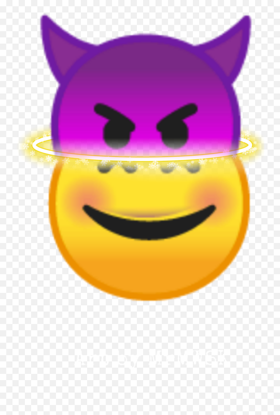 Halo Sticker Challenge Evil Bless - Wide Grin Emoji,Yellow Devil Emoji With Halo