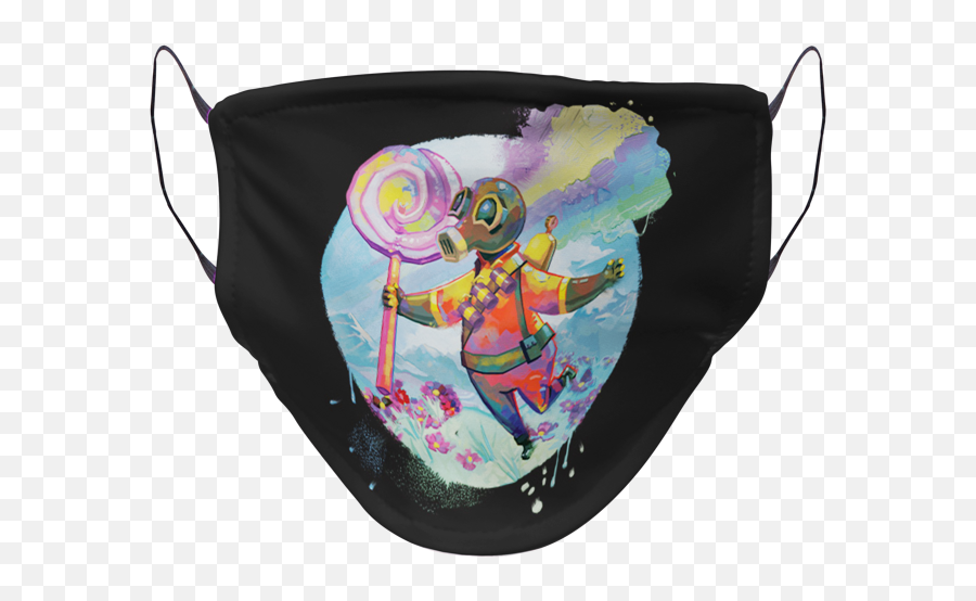 Pyro Watercolor Fantasy Mask - Aperture Science Logo Face Mask Emoji,Balloonicorn Tf2 Png Emoticon