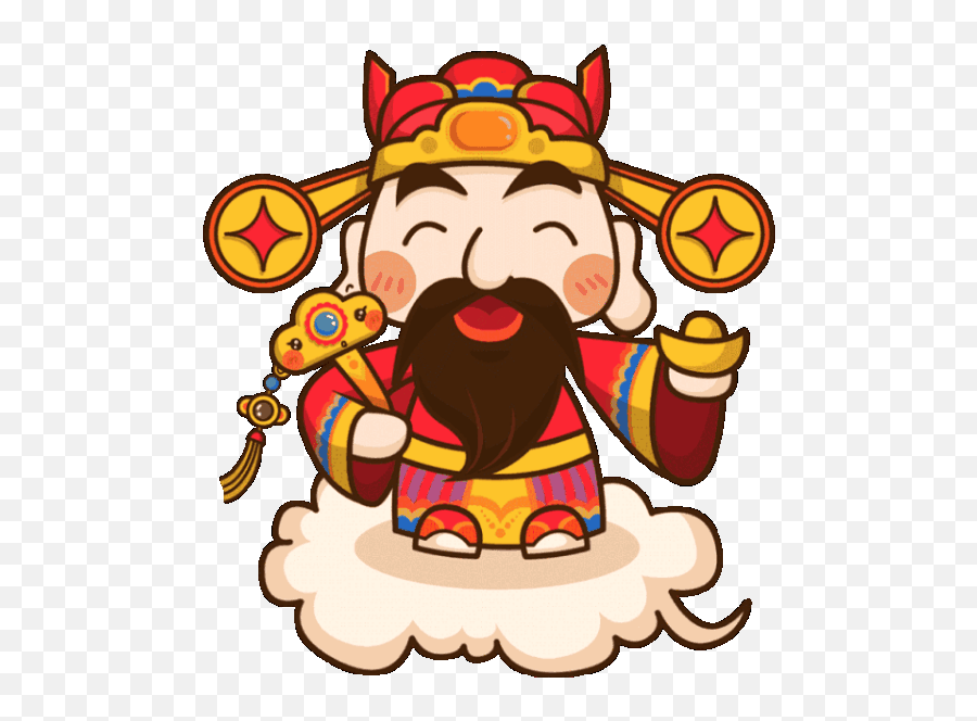 Chinese Money God Gif Emoji,Emoji Lunar New Year Golden Pig