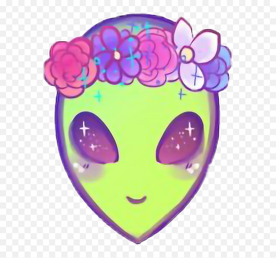 Library Of Girl With Heart Clip Art Library Png Files - Alien Kawaii Emoji,Alien Flower Emoticon