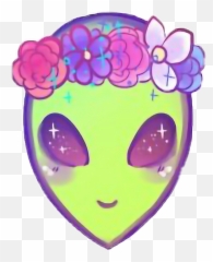 Library Of Girl With Heart Clip Art Library Png Files - Alien Kawaii Emoji,Alien Flower Emoticon
