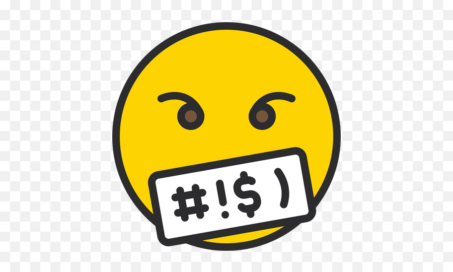 Face With Symbols On Mouth Emoji Icon - Happy,Slanted Face Emoji