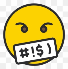 Face With Symbols On Mouth Emoji Icon - Happy,Slanted Face Emoji