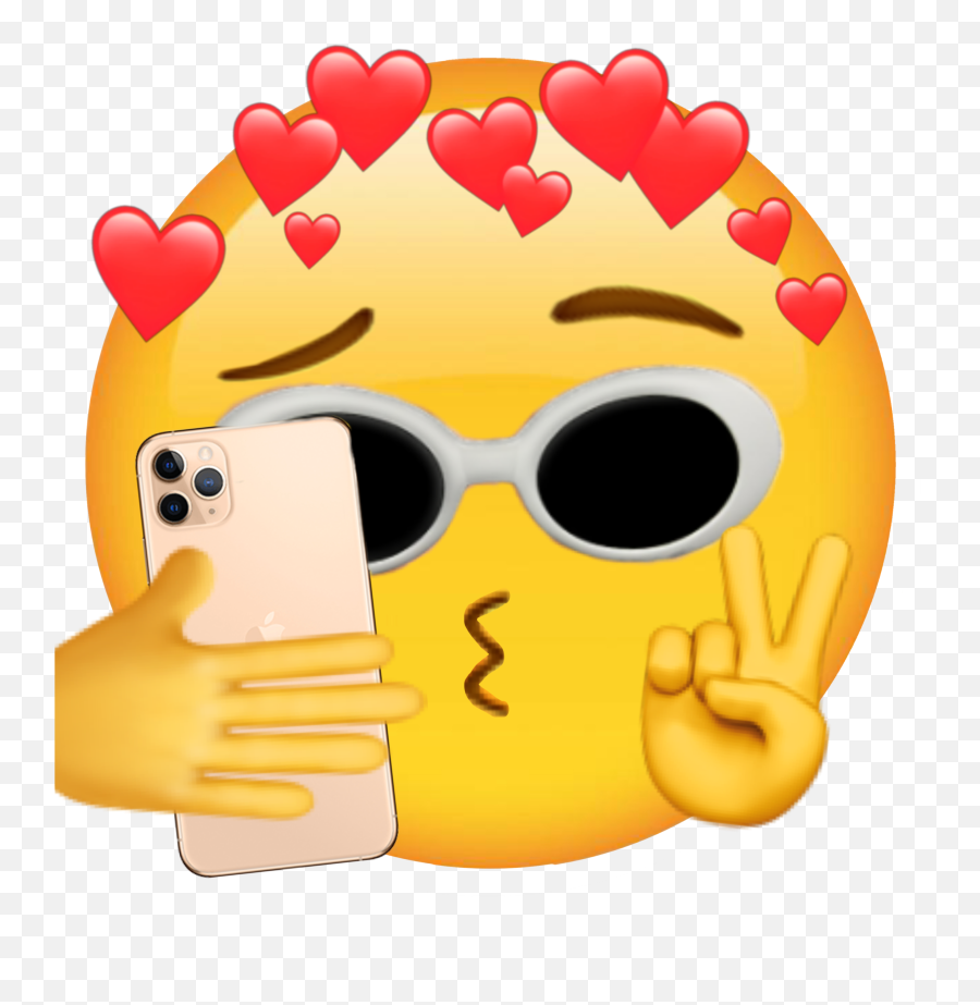 Emoji Itsbad Selfie Idc Sticker - Aesthetic Heart Crown,Selfie Emoji