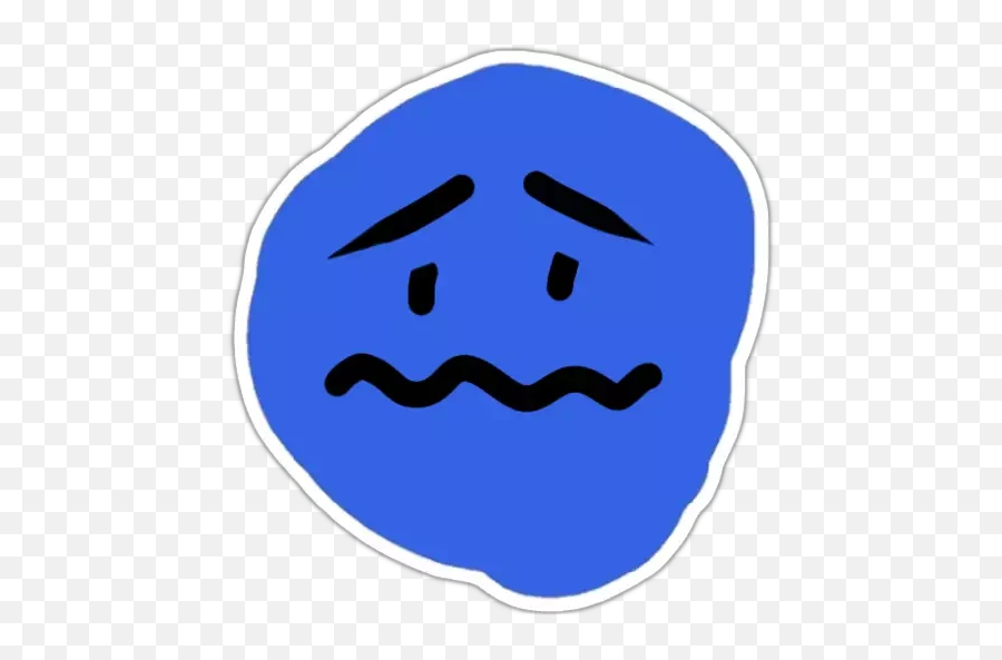 Telegram Sticker From 30 Pack Emoji,Blue Emoji Sad