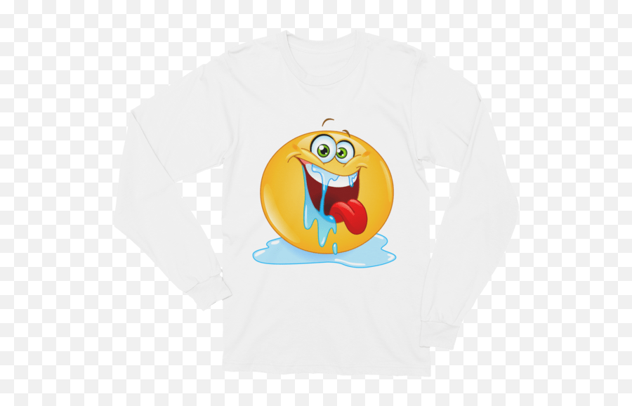 Unisex Drooling Emoticon Long Sleeve T - Shirt What Holiday Cheer Shirt Emoji,Drool Emoticon