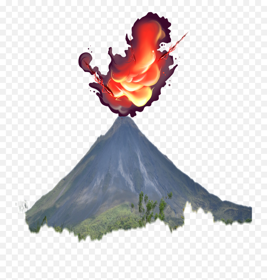 Freetoedit Eruption Volcano Sticker - Extinct Volcano Emoji,Erupting Volcano Emoji