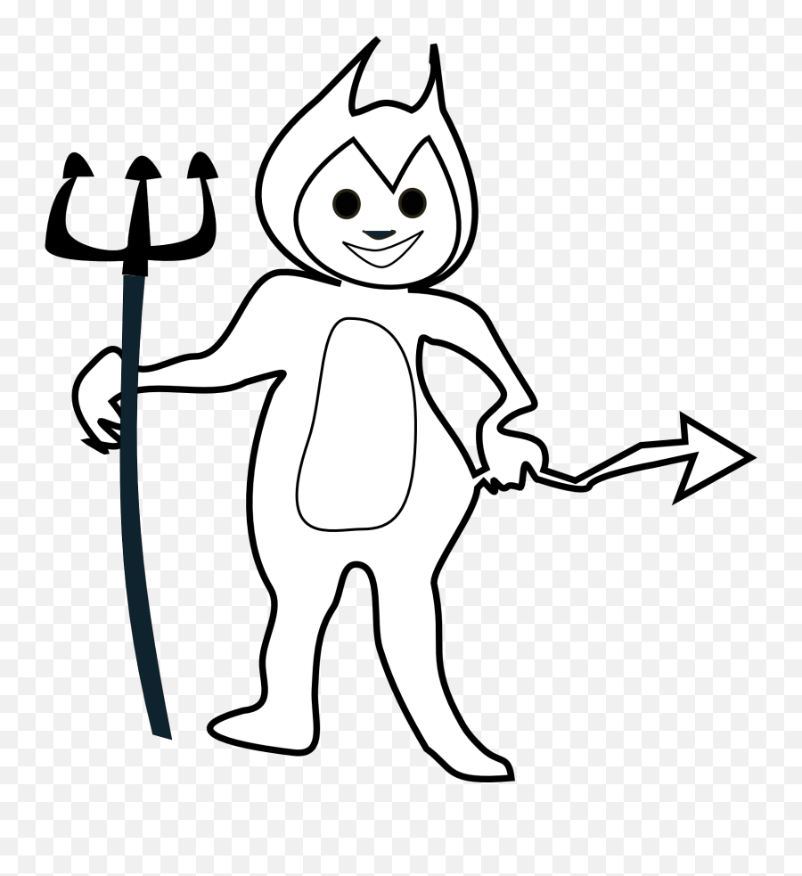 Download Devil Coloring Pages - Devil Clipart Black And Devil Kid Coloring Page Emoji,Devil Emoji Transparent Background