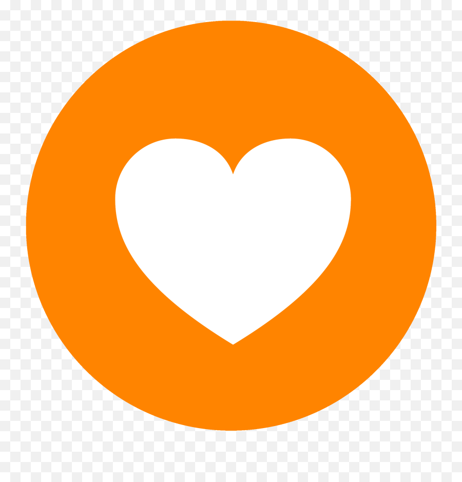 Eo Circle Orange White Heart - Red And White Heart Emoji,How To Get The White Heart Emoji