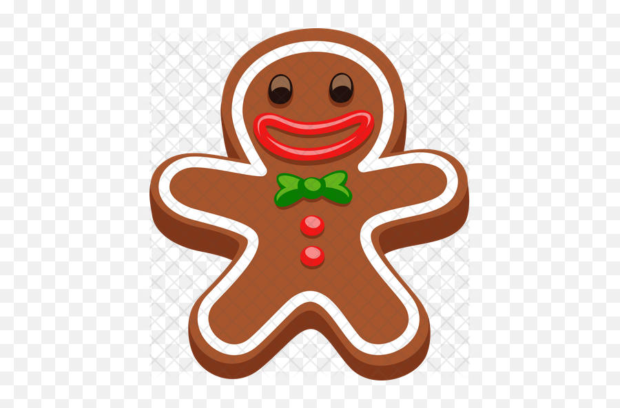 Gingerbread Man Icon Of Flat Style - Happy Emoji,Gingerbread Emoji