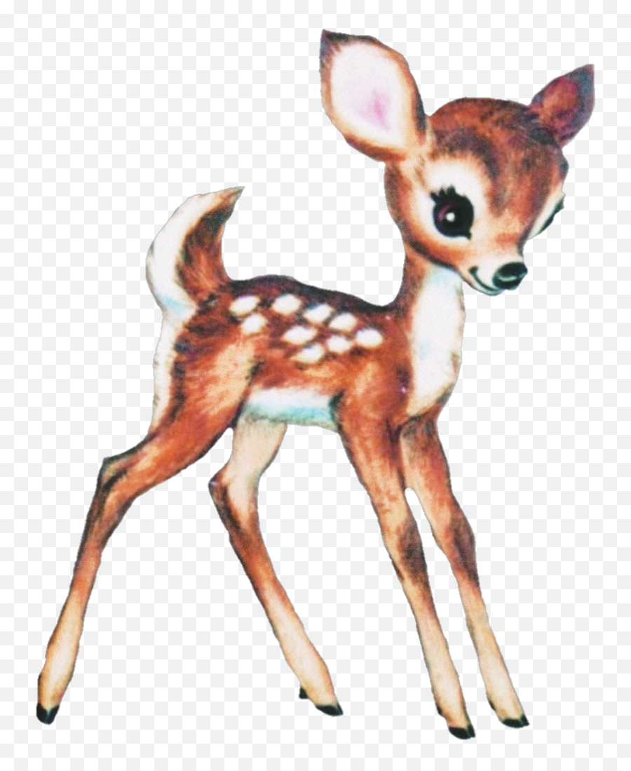 Vintage Deer Cottagecore Sticker - Vintage Deer Drawing Cute Emoji,Deer In Headlights Emoji