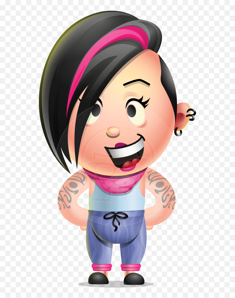 Emo Girl Vector 3d Cartoon Character - Emo Cute Cartoon Characters Emoji,Mixed Emotions Cartoon Drawing