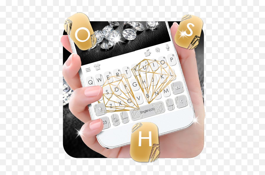 Gold Diamond Keyboard Theme Google - Fondos De Pantalla Pantalla Personalizados Jukilop Emoji,How To Add Emojis To Keyboard Galaxy S5