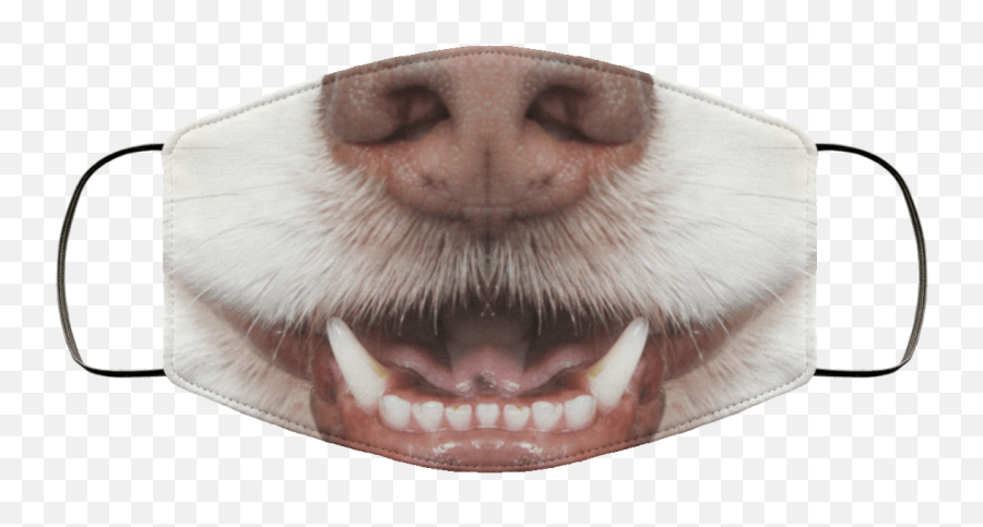 Happy Dog Face Fma Face Mask - Fang Emoji,Dog With Flat Face Emotion