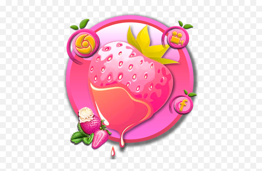 Pink Strawberry Themes 3d Wallpapers Apk Download For - Girly Emoji,Rose Emoticon Desktop Wallpaper