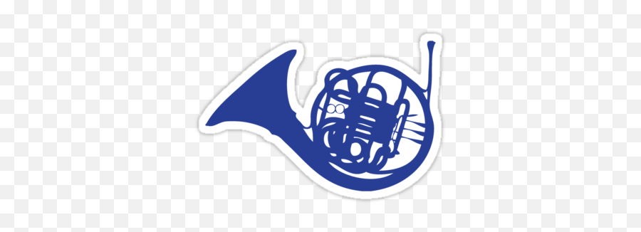 Blue French Horn Emoji,French Horn Emoji