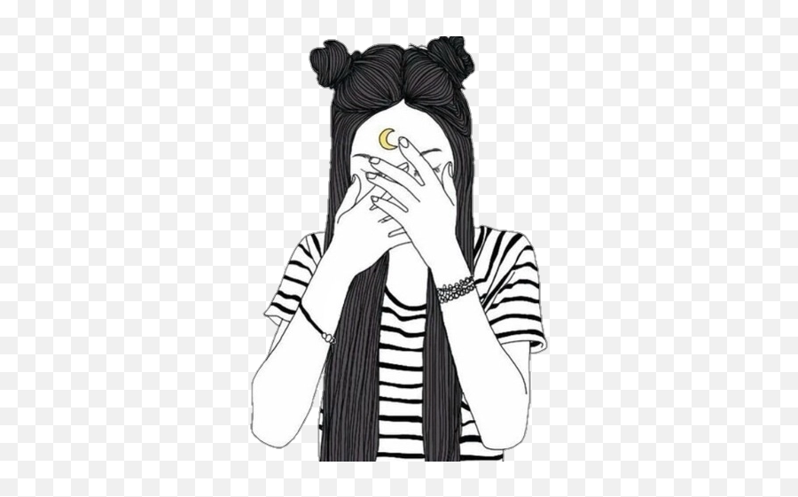 Outline Blackandwhite Moon Emoji Sticker By - Instagram Drawings Black And White,Drawings Of Black And White Emojis