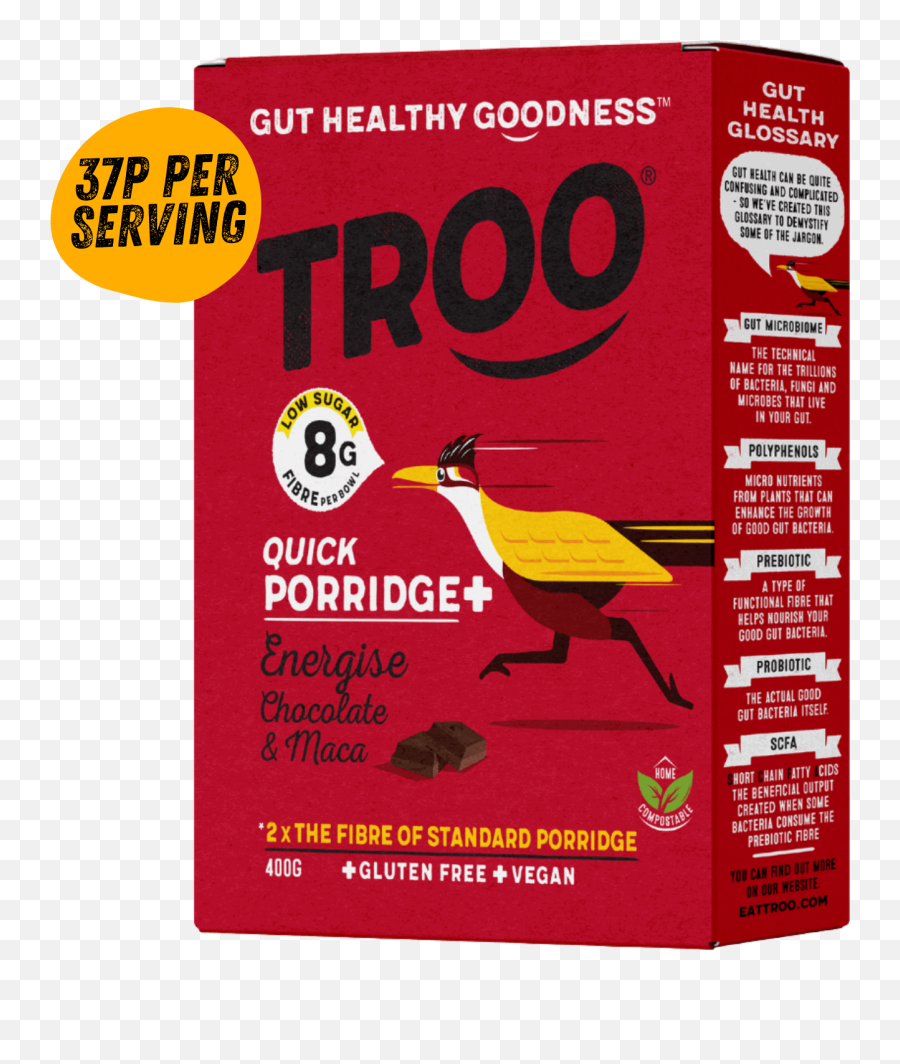 Troo Energise Porridge With Chocolate U0026 Maca 400g Shop Online - Bird Emoji,Caroline Bosman Emoticon