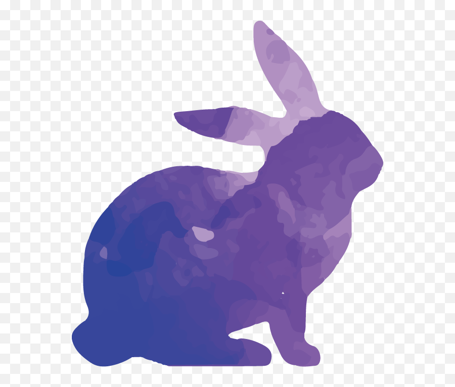 Rabbit Silhouette Watercolor Painting - Colorful Animal Emoji,Bunny Rabbit Emoticons