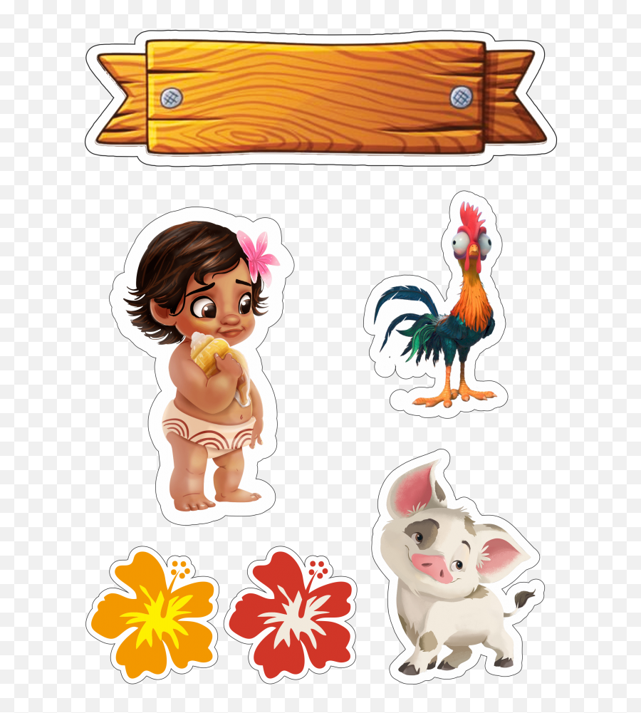 Fiesta De Moana Bebé Toppers Para Tartas Bizcochos O Emoji,Bizcochos Emojis Para Fiestas