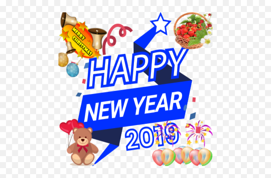 New Year 2019 Greetings - New Year Icon Emoji,Happy New Year Emoji 2019
