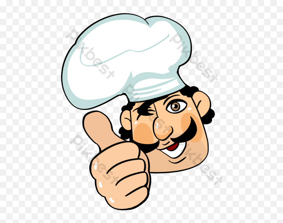 Cartoon Cute Thumb Up Chef Element Png Images Psd Free Emoji,Thumb Up Emoji Copy