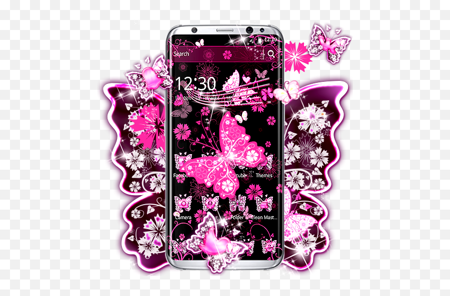 Pink Black Butterfly Theme - Apps On Google Play Pink Black Butterfly Theme Emoji,Racy Emoji