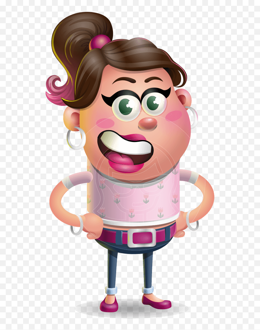 Cute Casual Girl Vector 3d Cartoon - 3d Cartoon Character In Vector Emoji,Cartoon Emotions 3d