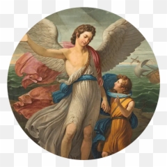 Archangels - Painting Of Archangel Raphael And Tobias Emoji,Muriel Angel Emotions